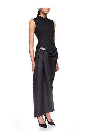Abito midi in lana sartoriale nera DAVID KOMA | AW25DK67DBLACKSILVER